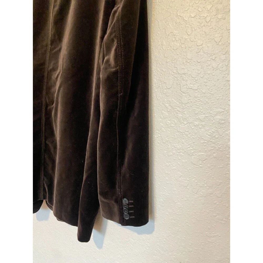 EXPRESS Mens Sz 44 Brown Velvet Two Button Blazer Jacket VTG
